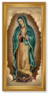 Church Size Our Lady of Guadalupe Gold Framed Art - 2 Sizes [HFA4778]