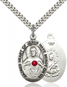Classic Oval Scapular Pendant with Birthstone Options [BLST4028]