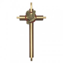 Confirmation Cross Walnut &amp; Brass 7 inch [CR4039]