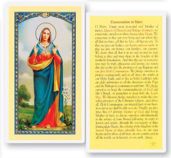 Consecration of Mary Laminated Prayer Card [HPR839]