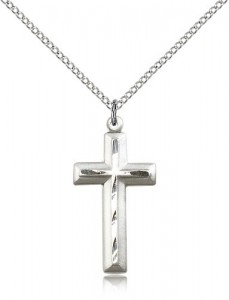 Matte Satin Finish Cross Women's Cross Necklace [BM0185]