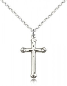 Round Tip with Star Etched Cross Necklace [BM0202]
