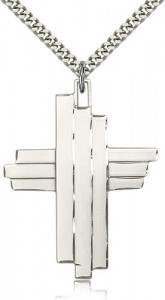 Men's Contemporary Triple Crossbar Necklace [BM0224]