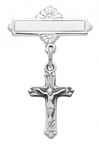Crucifix Baby Pin - Sterling Silver [MVB1021]