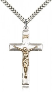 Classic Matte Crucifix Pendant Two-Tone [BM0002]
