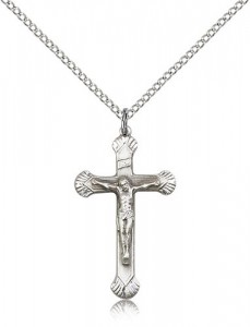 Shell Tip Sterling Crucifix Necklace [BM0279]
