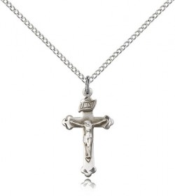 Women's Small Budded Crucifix Necklace [BM0282]