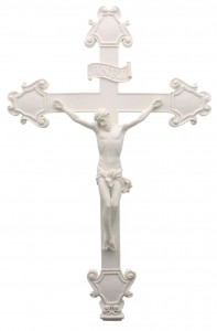 Crucifix in White Resin - 16 inches [GSCH009]