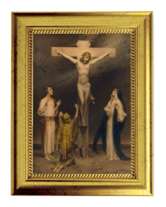 Crucifixion of Christ Print by Chambers 5x7 Print in Gold-Leaf Frame [HFA5233]