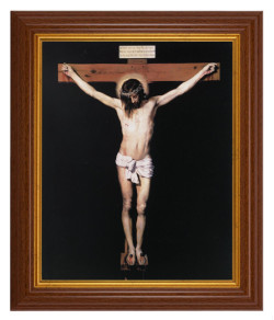 Crucifixion by Diego Velazquez 8x10 Textured Artboard Dark Walnut Frame [HFA5465]