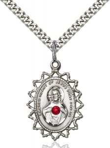 Cut-Out Scapular Pendant with Birthstone Options [BLST1619]