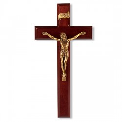 Salerni Corpus Dark Cherry Wall Crucifix - 11 inch [CRX4195]