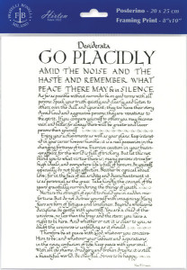 Desiderata Poem Go Placidly Print - Sold in 3 Per Pack [HFA4864]