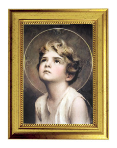 Divine Innocence of Jesus 5x7 Print in Gold-Leaf Frame [HFA5255]