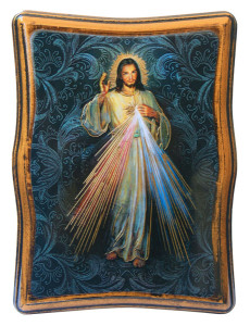 Divine Mercy 4x5 Curved Wood Plaque [HFA4688]