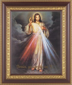 Divine Mercy 8x10 Framed Print Under Glass - Jesus Yo Confio En Ti [HFP124]