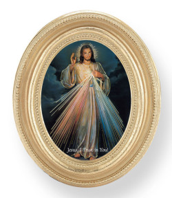 Divine Mercy Small 4.5 Inch Oval Framed Print [HFA4706]