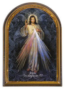 Divine Mercy (Spanish) 3.75x5.25 Arched Wood Plaque [HFA4664]