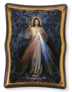 Divine Mercy Spanish 4x5 Curved Wood Plaque [HFA4689]