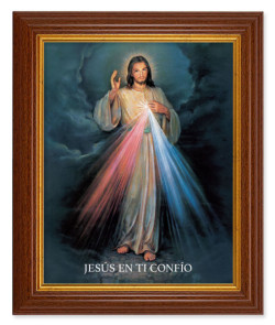 Divine Mercy in Spanish 8x10 Textured Artboard Dark Walnut Frame [HFA5448]
