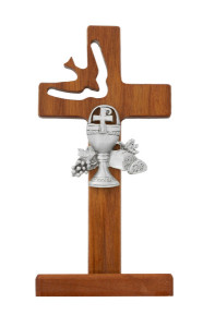 Dove and Chalice First Communion Standing Cross 6 Inches [MVC7562]
