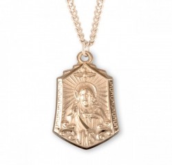 Dove and Scapular Medal Gold Plated Sterling Silver Necklace [REM2115]