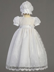 Emma Embroidered Tulle Daylength Baptism Dress [LCC0016]