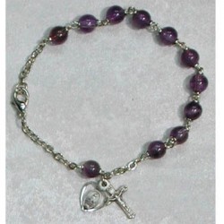 February Amethyst Rosary Bracelet - Adult [MVMBR001]