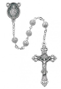 Filigree Bead Rosary with Sacred Heart Center [RB3050]
