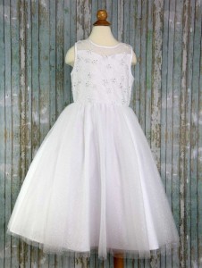 First Communion Dress Lace Floral Bodice [LCD999]