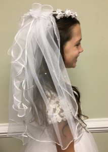 First Communion Floral Wreath with Veil [HP109]