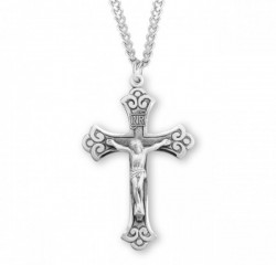 Flare Tip Antique Men's Crucifix Necklace [HMM3293]