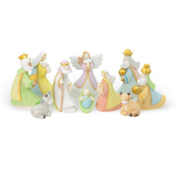 Frosted Resin Nativity Set 10 pc [HR1023]