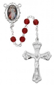 Garnet Divine Mercy Rosary [MVRB1216]