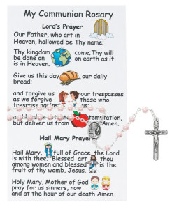 Girls First Communion Prayer Card and Rosary Set [MVR0625]