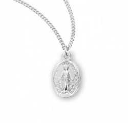 Girl's Miraculous Medal Necklace Sterling Silver [RE0044]