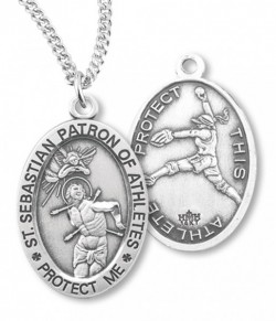 Girl's St. Sebastian Softball Medal Sterling Silver [HMM1077]