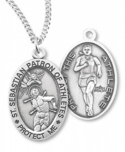 Women's St. Sebastian Track Medal Sterling Silver [HMM1081]