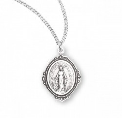 Girl's Studded Miraculous Medal Necklace [HMM3213]