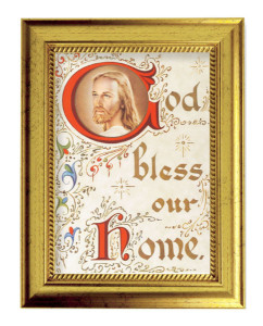 God Bless Our Home 5x7 Print in Gold-Leaf Frame [HFA5221]