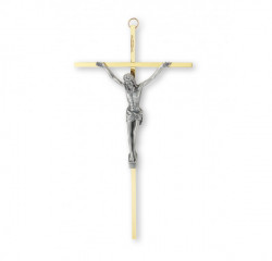 Gold Brass Finished Wall Crucifix 10 inch [HRC4012]