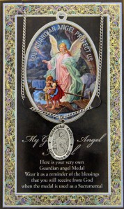 Guardian Angel Medal in Pewter with Bi-Fold Prayer Card [HPM008]
