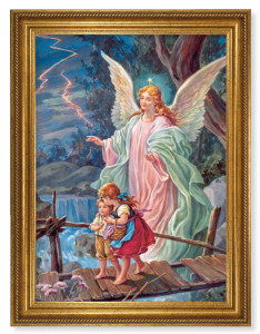 Guardian Angel Over the Bridge 19x27 Framed Print Artboard [HFA5173]