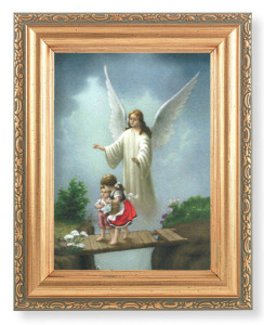 Guardian Angel Over the Bridge 4x5.5 Print Under Glass [HFA5334]