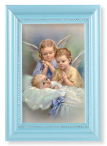 Guardian Angels with Baby Boy 4x6 Print Pearlized Frame [HFA5422]