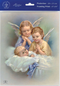 Guardian Angels with Baby in Crib Print - Sold in 3 per pack [HFA1198]