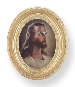 Head of Christ Small 4.5 Inch Oval Framed Print [HFA4708]