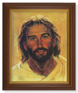 Head of Christ by Hook 8x10 Textured Artboard Dark Walnut Frame [HFA5463]
