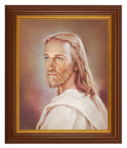 Head of Christ by Sallman 8x10 Textured Artboard Dark Walnut Frame [HFA5451]