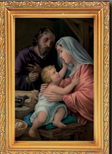 Holy Family Antique Gold Framed Print [HFA0081]